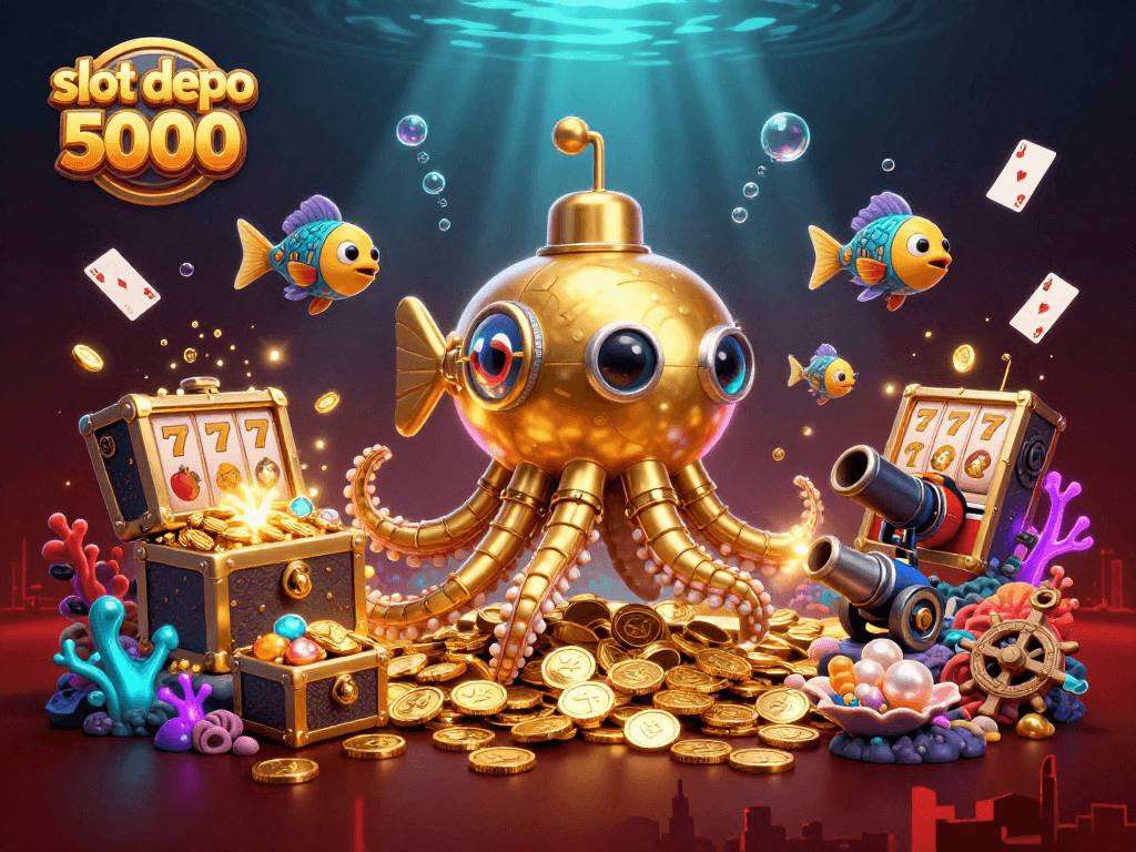 Engage with slot depo 5000 as the golden kraken submarines surface through treasures and vibrant casino elements.