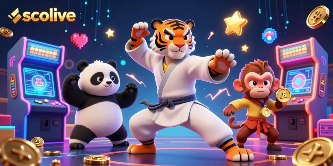 Socolive brings excitement with a dynamic gaming scene featuring kung fu characters amidst casino elements.