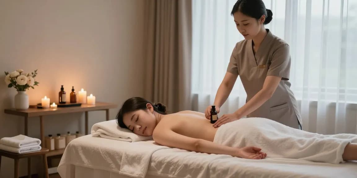 Experience a rejuvenating 창원마사지 in a serene spa setting with calming elements.