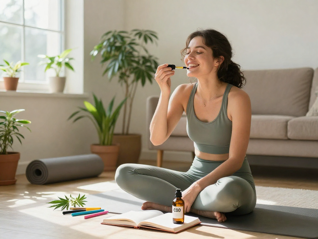 Experience the best weed delivery service with quality CBD oil and wellness products showcased in a vibrant home setting.