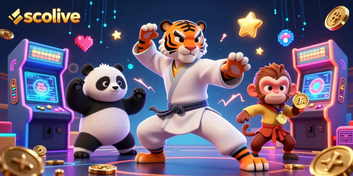 Socolive brings excitement with a dynamic gaming scene featuring kung fu characters amidst casino elements.