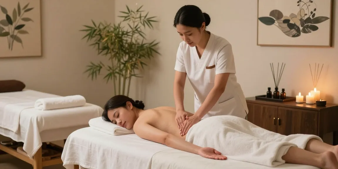 Relaxing Swedish massage scene in a serene spa with professionals creating a calming atmosphere.