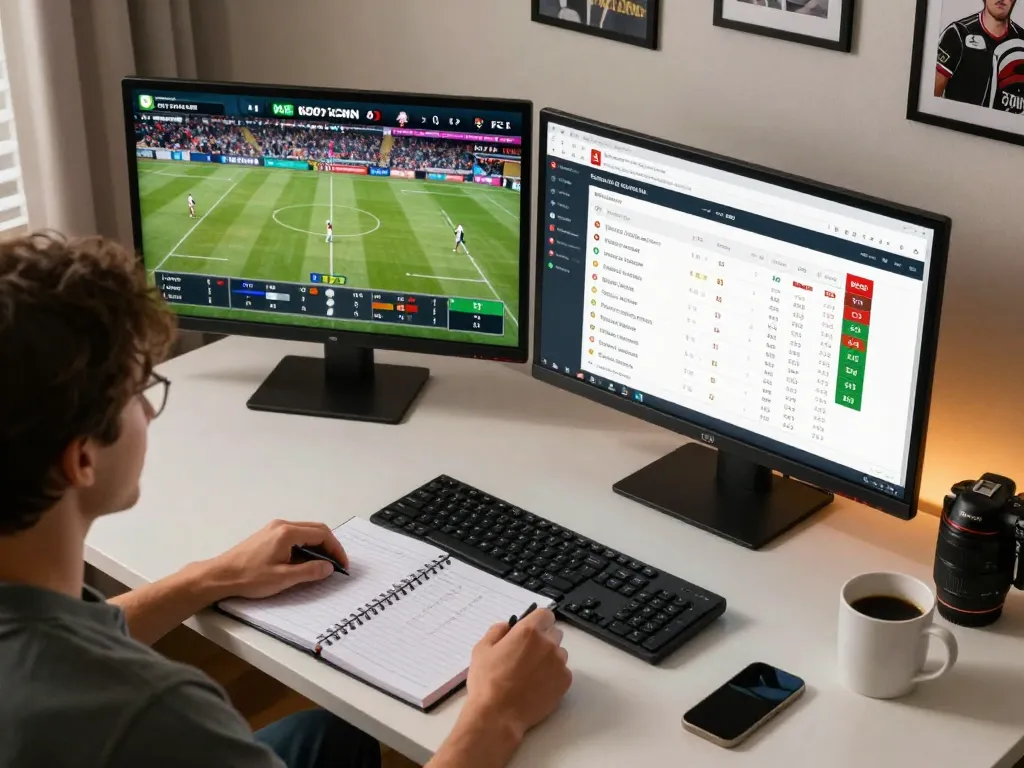 Engaging online sports betting scene showcasing kèo nhà cái and live betting options at home.