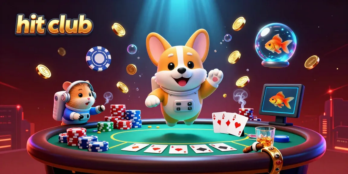 exciting gaming scene capturing the hit club spirit with a corgi astronaut floating in a vibrant casino