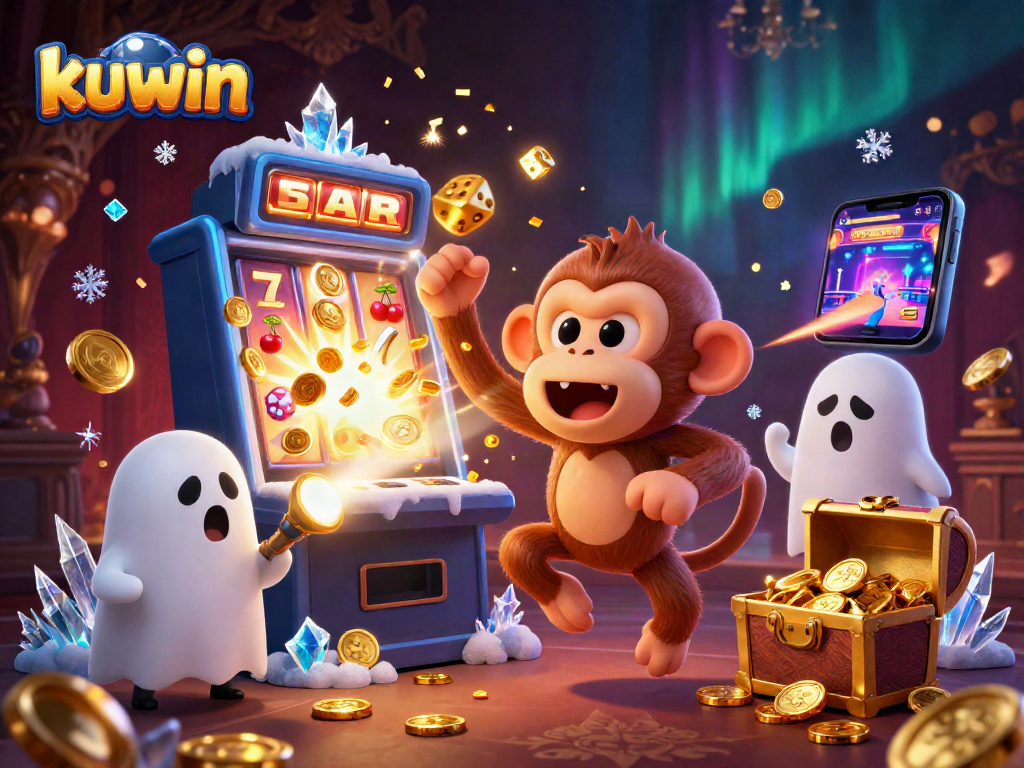 Kuwin's poltergeist monkey and ghost-hunter puppy bringing excitement to haunted casino slots.