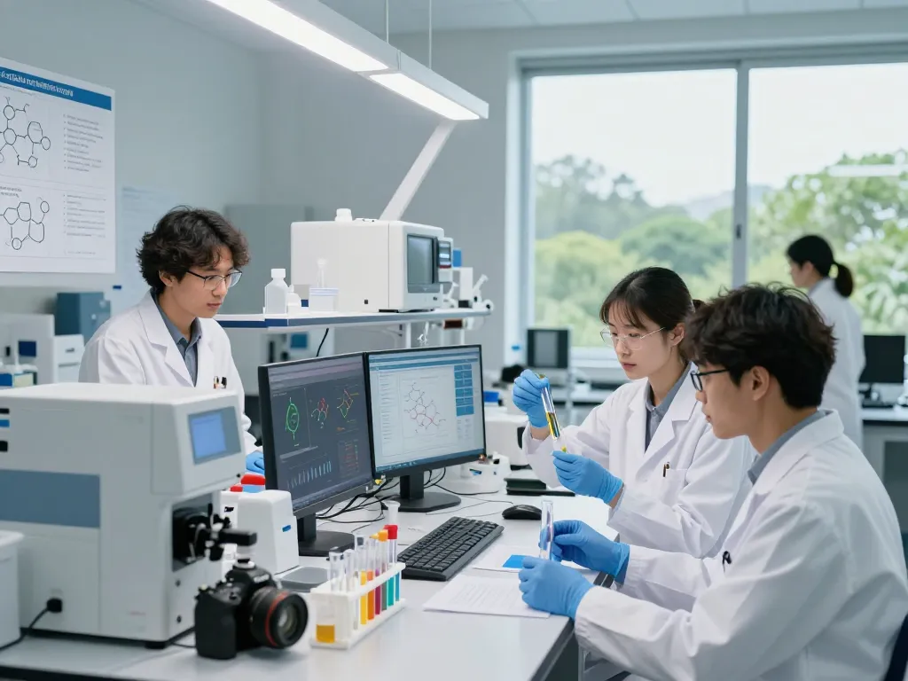 WeeDutch scientists collaborating on premium cannabinoid research in a modern lab environment.