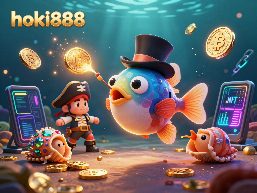 Menggoda dengan hoki888, ikan duyung dalam topi menarik koin emas di dunia slot online.