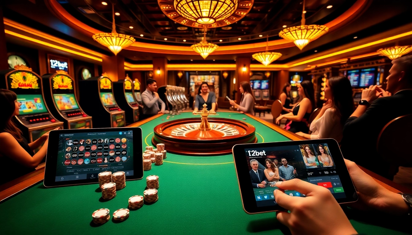 Experience the thrill of live betting with link 12bet at an elegant casino table.