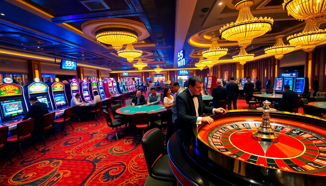 Experience exciting casino action at 555win with vibrant tables and enthusiastic players.