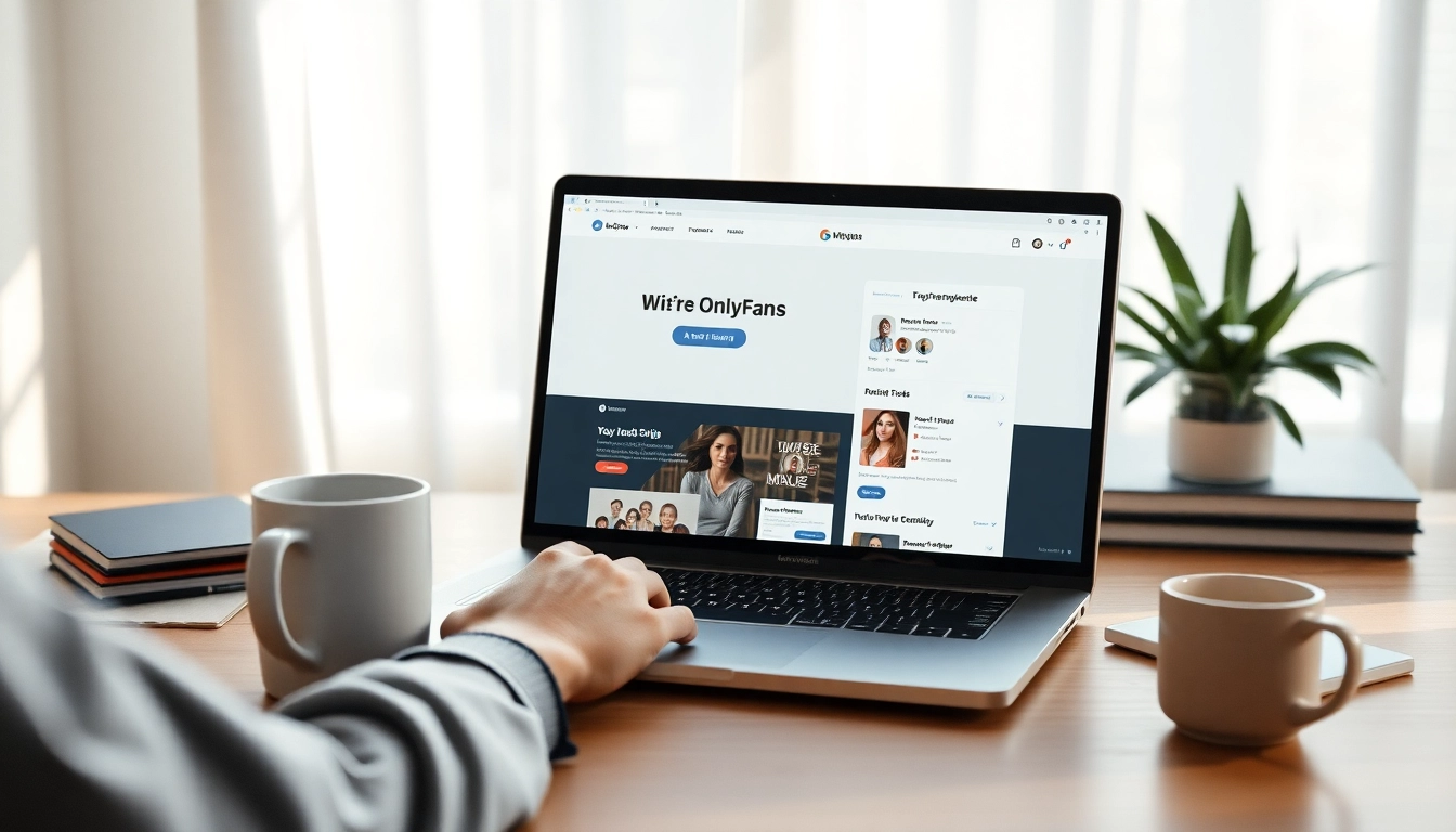 How to search OnlyFans without username through a laptop in a serene workspace.